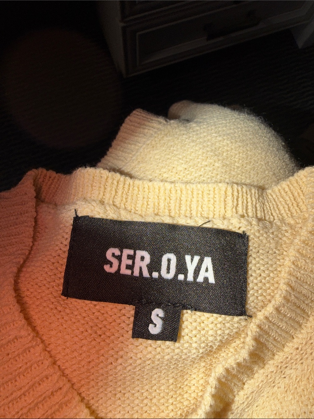 SER.O.YA Women's Cream Knit Sweater - Soft V-Neck